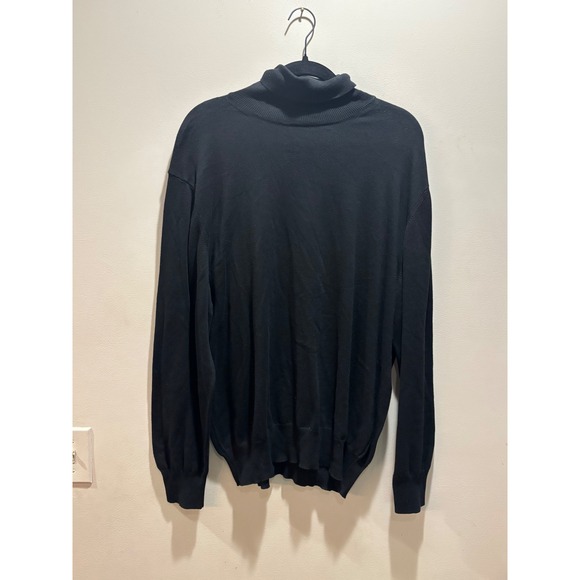 Ponte Vecchio Italy Black Turtleneck Sweater Long Sleeve Knit Mens Large - Picture 1 of 10
